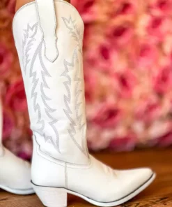 Prachi Leather PREORDER Loretta Boot - White Pre-Orders