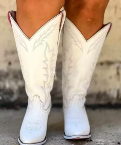 Prachi Leather PREORDER Loretta Boot - White - Wide Calf