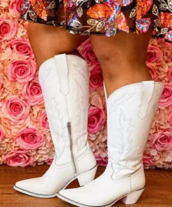 Prachi Leather PREORDER Loretta Boot - White - Wide Calf