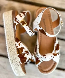 Olem Shoe Corporation Twisted Vibes Platform Sandal - Cow Print