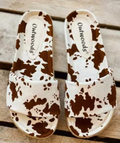 Olem Shoe Corporation Foxy Sandal Slides - Cow Print