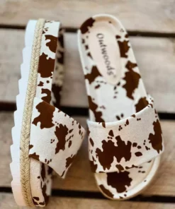 Olem Shoe Corporation Foxy Sandal Slides - Cow Print