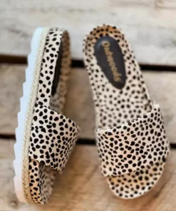 Olem Shoe Corporation Foxy Sandal Slides - Cheetah Print