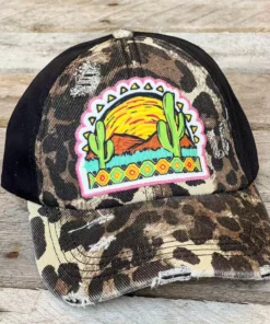 Southern Grace Desert Sunset Black Leopard Hat