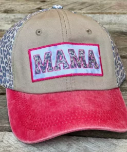 Southern Grace New Arrivals Leopard Mama Tie-Dye & Pink Patch Red Hat