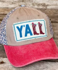 Southern Grace Y'all Boots Leopard And Red Hat