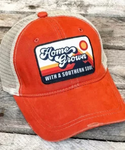 Southern Grace New Arrivals Home Grown With A Southern Soul Burnt Orange With Beige Mesh Hat