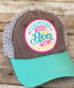 Southern Grace Country Music And Beer That's Why I'm Here Patch Hat