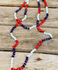 Southern Grace New Arrivals Double Wrapped Patriotic Beaded Necklace