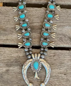 Southern Grace Yarn The Hours Away Silver Squash Blossom Necklace