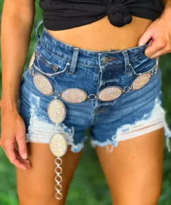 Your Fashion Wholesale New Arrivals Crystal Iridescent Rhinestone Belt