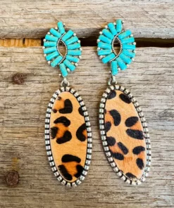 Southern Grace Dangly Oval Turquoise Earrings New Arrivals