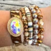 Southern Grace Giddy Up Cowgirl Cowhide Mixed Beads Bracelet Set