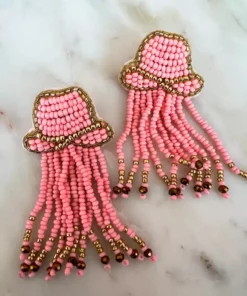 Treasure Jewels, Inc. Pink Fringe Beaded Earrings