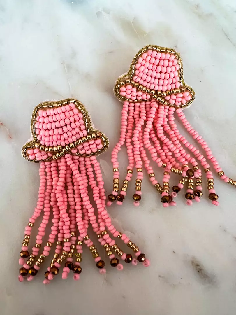 Treasure Jewels, Inc. Pink Fringe Beaded Earrings