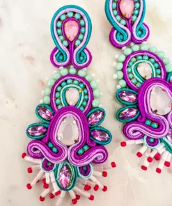 Treasure Jewels, Inc. New Arrivals These Are My Purple And Turquoise Beaded Earrings