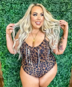 Sylon Fashion Co, Ltd New Arrivals One Piece Leopard Fringe Swimsuit