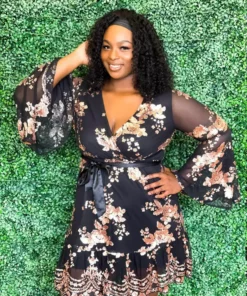 D & J Industries Co., LTD. Lacey Belle Dress — Wrap Dress In Black