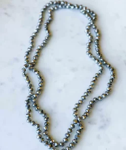 Your Fashion Wholesale Accessories Crystal Beaded Necklace In Silver