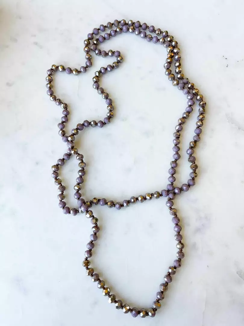 Your Fashion Wholesale Accessories Crystal Beaded Necklace In Purple