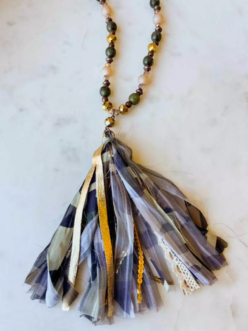Your Fashion Wholesale Camo Tassel Necklace - Camouflage Deal Of The Day