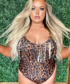 Sylon Fashion Co, Ltd New Arrivals One Piece Leopard Fringe Swimsuit