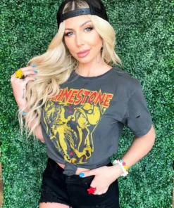 Country Deep Clothing Rhinestone Cowboy 80s Distressed Tee