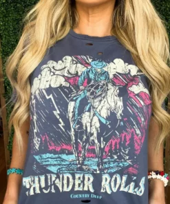 Country Deep Thunder Rolls Distressed Tee