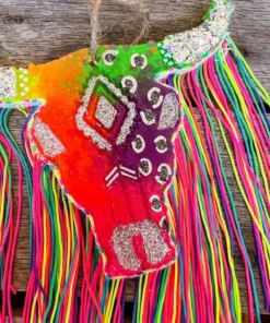 Southern Custom Designs Electric Rainbow Steer Freshie