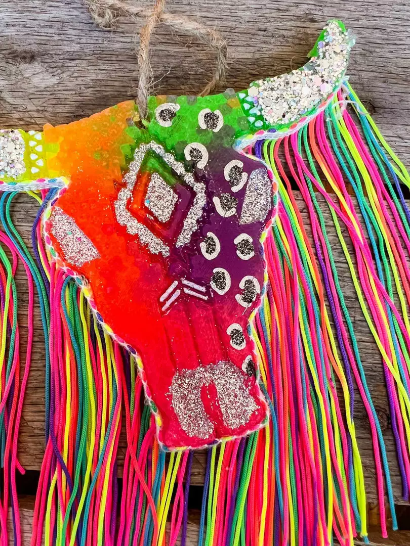 Southern Custom Designs Electric Rainbow Steer Freshie