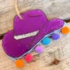 Southern Custom Designs New Arrivals Purple Cowgirl Hat With Pom Poms Freshie