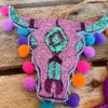 Southern Custom Designs New Arrivals Purple Glitter Steer Pom Poms Freshie