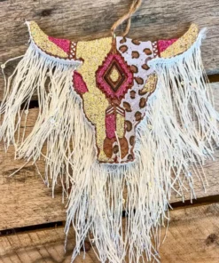 Southern Custom Designs Leopard Pink Steer Fringe Freshie New Arrivals