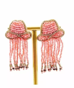 Treasure Jewels, Inc. Pink Fringe Beaded Earrings