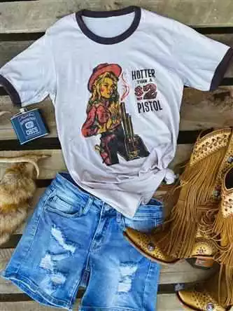 Bling-A-Gogo Pistol Tee By Bling-a-Go-Go