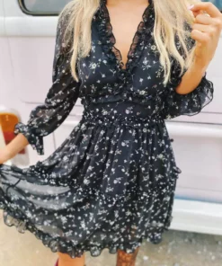 Southern Fried Chics Sale! Popping Lavender Dress - Black