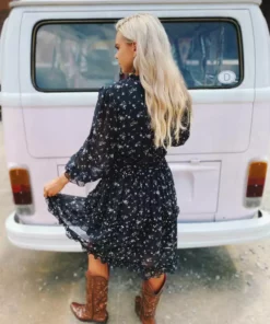 Southern Fried Chics Sale! Popping Lavender Dress - Black