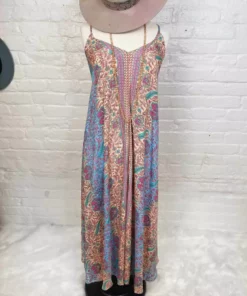 Fashion Fuse Print Tie-Back Maxi Dress - Pink Clothing