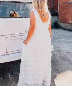 D & J Industries Promise Forever Dress Long - White