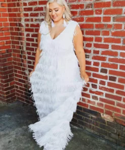 D & J Industries Promise Forever Dress Long - White