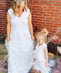 D & J Industries Promise Forever Dress Long - White