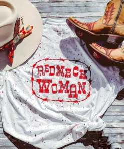 Buckin Barn Redneck Woman Splattered Tee Clothing