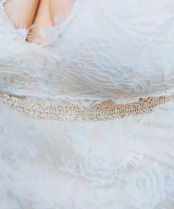 Luxe Apparel Rhinestone Crowning Moment Belt - Black Ribbon With Gold Sale!