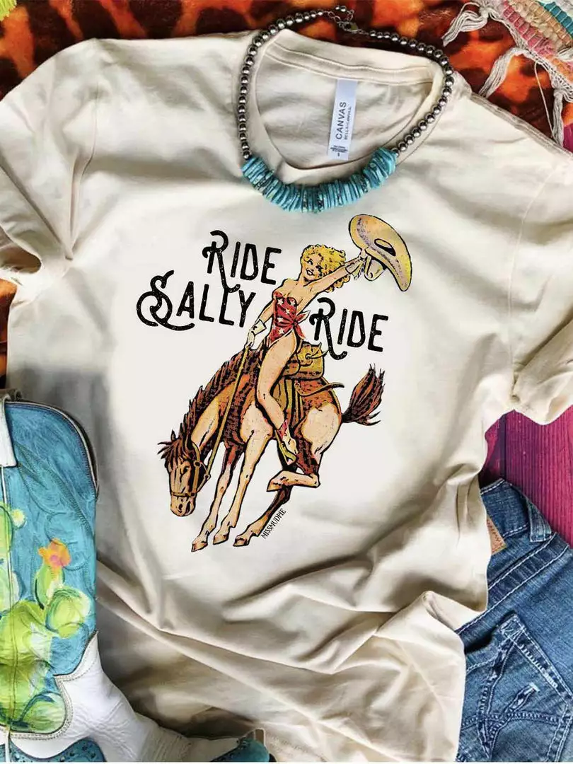 Miss Mud Pie Clothing Ride Sally Ride Tee - Cream