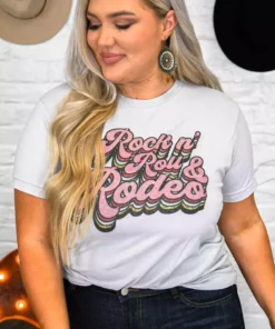 Bling-A-Gogo Rock N Roll And Rodeo Tee - Silver