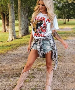 Country Deep Rock N Roll Distressed Tee Clothing