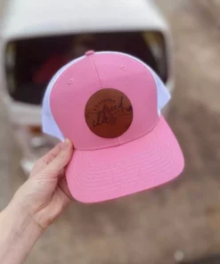 FayCo Accessories SFC Leather Patch Logo Hat - Pink