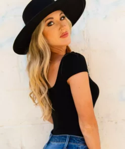 D & J Industies Co., LTD. New Arrivals Your New Favorite Staple — Square Neck Black Bodysuit For Women