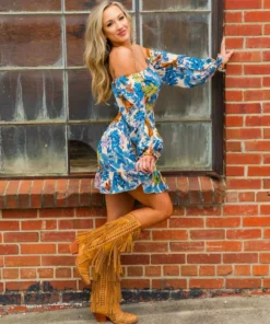 D & J Industies Co., LTD. PREORDER All Squared Away Dress - Navy Floral Pre-Orders