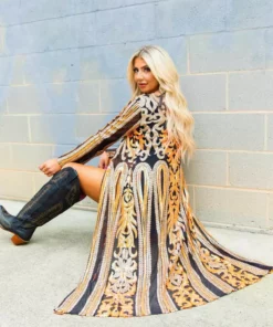 Dongguan Haohoo Clothing CO., Ltd Pre-Orders PREORDER The Royal Sequin Duster - Orange And Gold